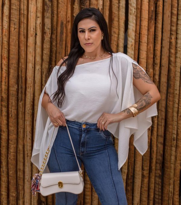 Bata Feminina Top Boho + Capa Multiformas Tecido Duna