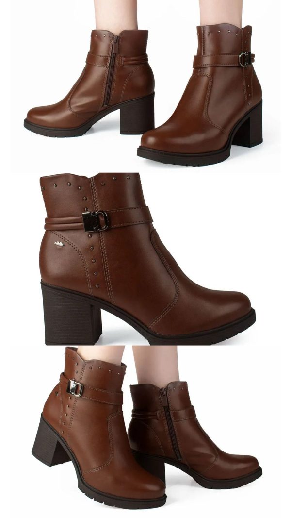 Bota Feminina Cano Curto Marrom - Image 2